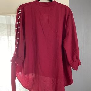 SHEIN maroon tunic with open 3/4 sleeves